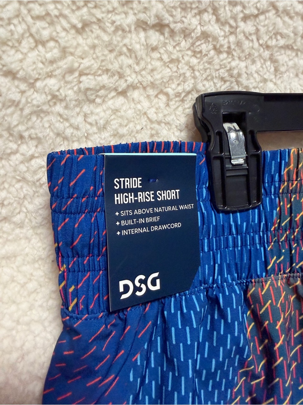 DSG High-Rise Lined Running Shorts Stride Blue Yellow Athletic Size Medium NEW - Picture 4 of 8